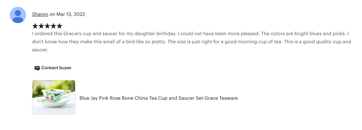 Blue Jay Pink Rose Garden Bone China Tea Cup and Saucer