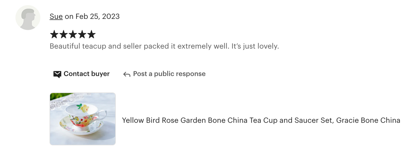 Yellow Rose Garden Bone China Tea Cup and Saucer