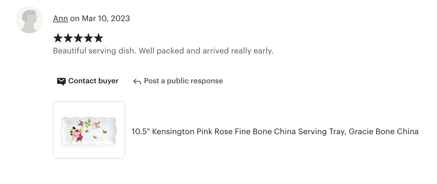 10.5" Kensington Pink Rose Bone China Serving Tray