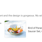 Bird of Paradise and Monstera Leaf Bone China Tea Cup and Saucer