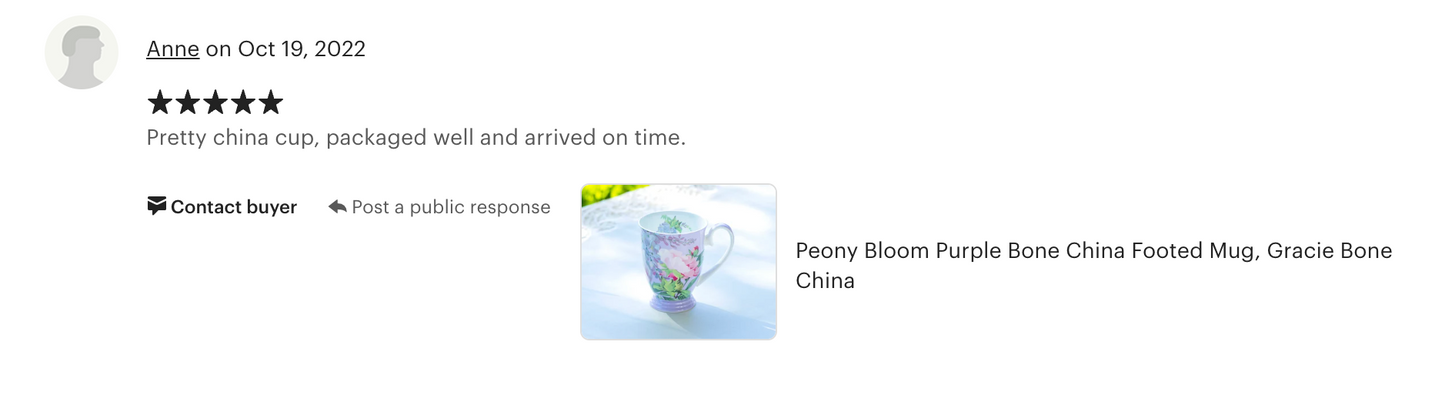 Peony Bloom Purple Bone China Mug