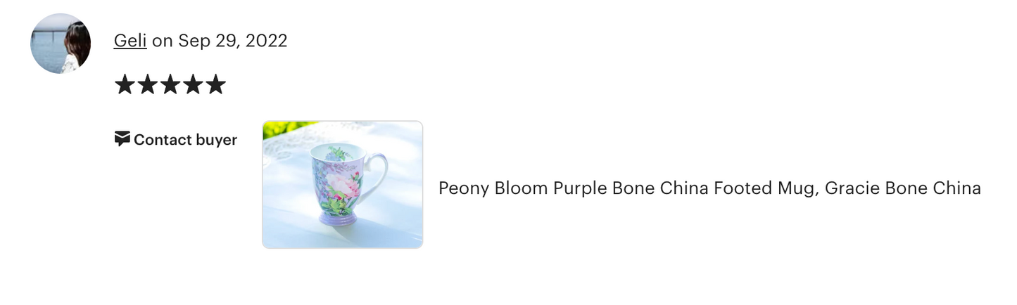 Peony Bloom Purple Bone China Mug