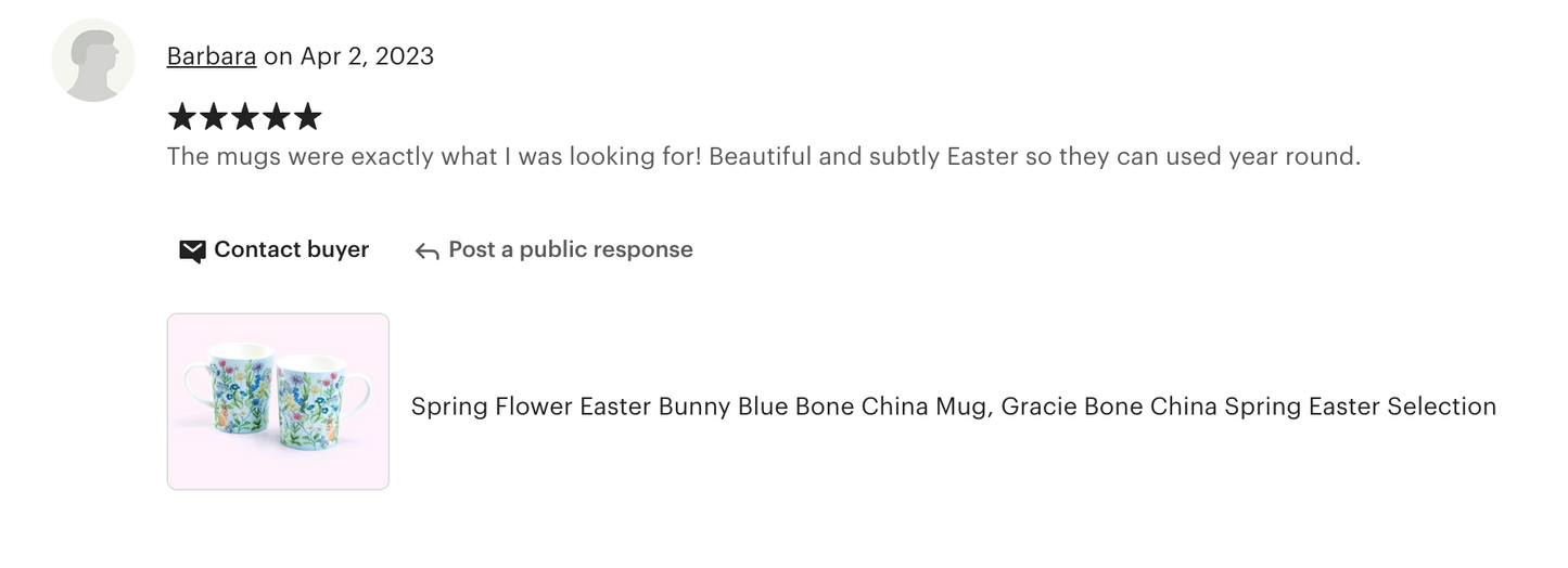Spring Flower Bunny Blue Bone China Mug