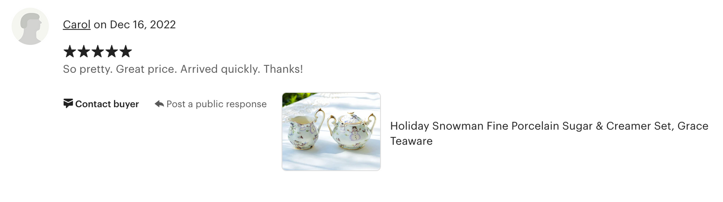 Holiday Snowman Fine Porcelain Sugar & Creamer Set