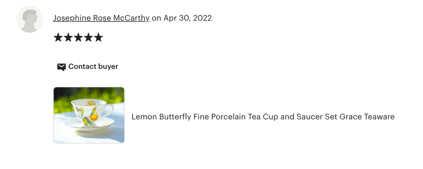 Lemon Butterfly Fine Porcelain Tea Cup and Saucer
