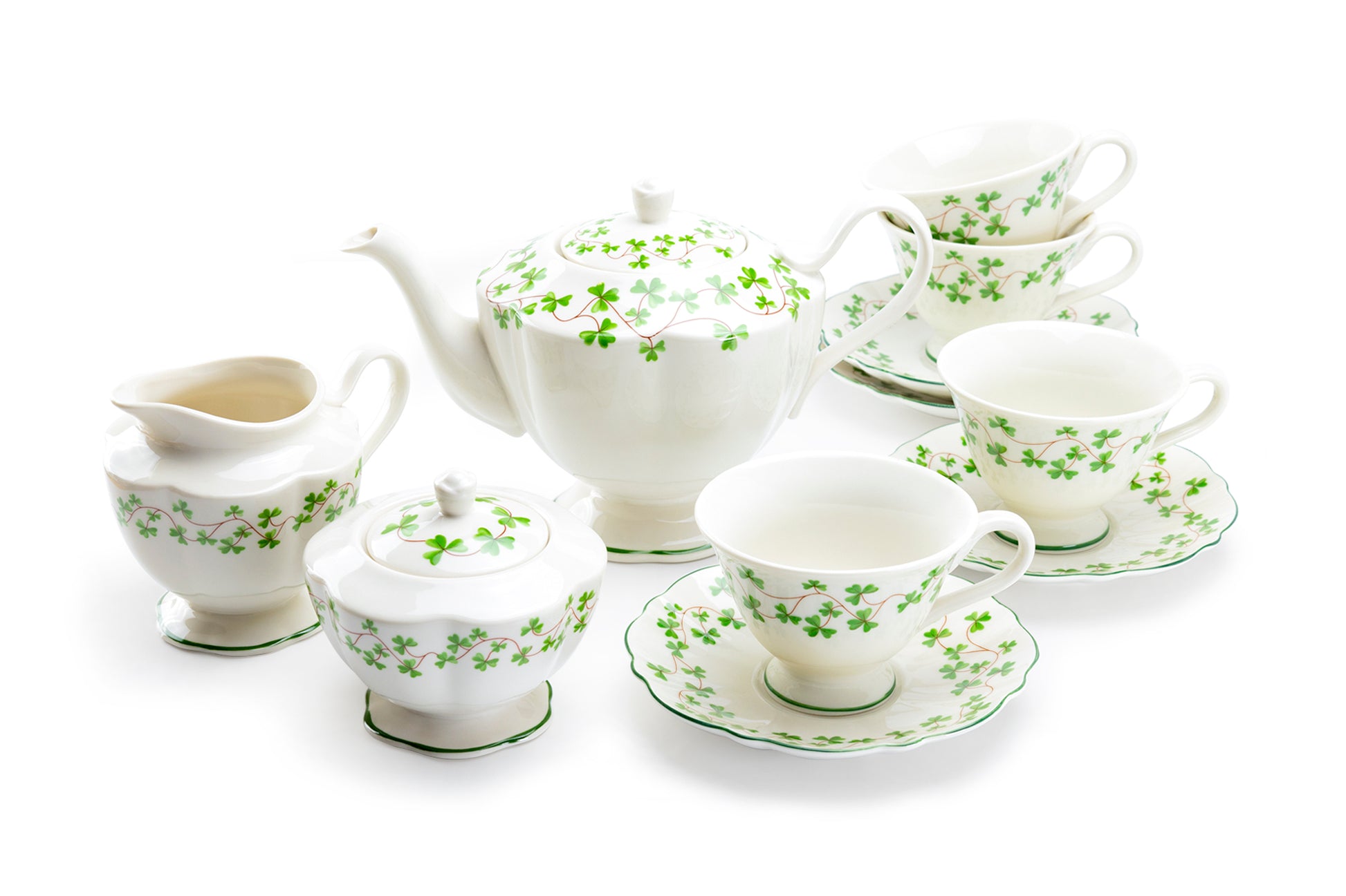 Grace Teaware Shamrock Fine Porcelain Tea Set