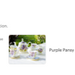Purple Pansy Bone China 11-Piece Tea Set
