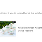 Rose with Green Accent Fine Porcelain 11-Piece Tea Set