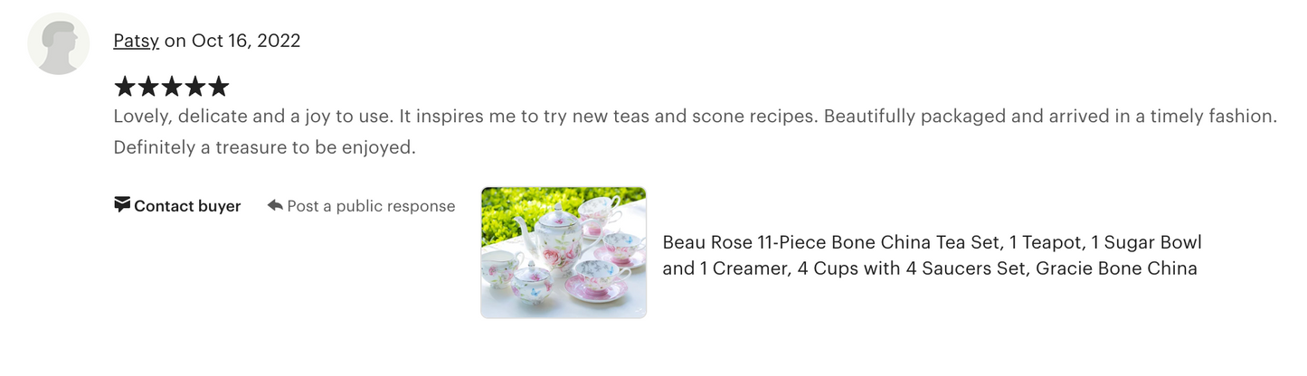 Beau Rose Bone China Tea Set