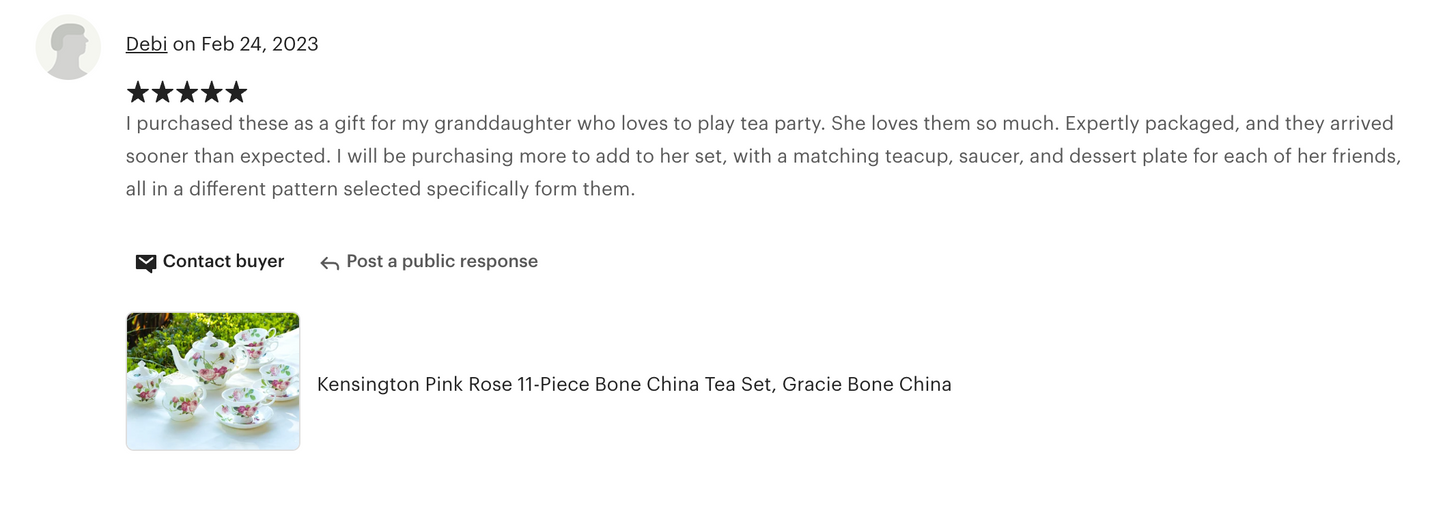 Kensington Pink Rose Bone China 11-Piece Tea Set