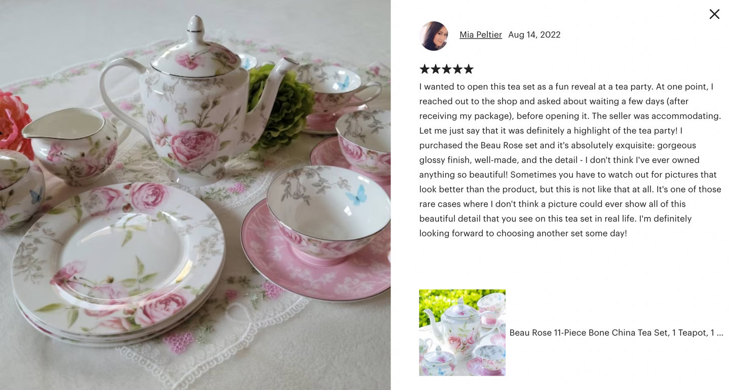 Beau Rose Bone China Tea Set