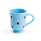 Terramoto Ceramic Polka Dots Mug - Brown on Blue