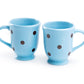 Terramoto Polka Dots Mug - Brown on Blue