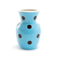 Terramoto Ceramic Polka Dots Vase - Brown on Blue