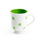Terramoto Ceramic Polka Dots Mug - Green on White