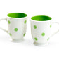 Terramoto Ceramic Polka Dots Mug - Apple Green on White