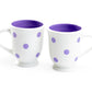 Terramoto Ceramic Polka Dots Mug - Purple on White