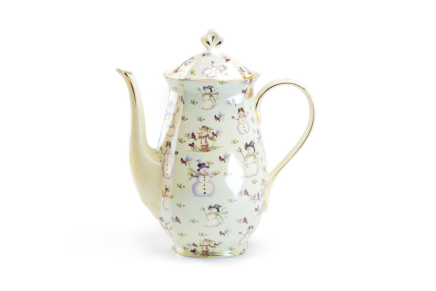 Grace Teaware Holiday Snowman Fine Porcelain Chocolate Pot