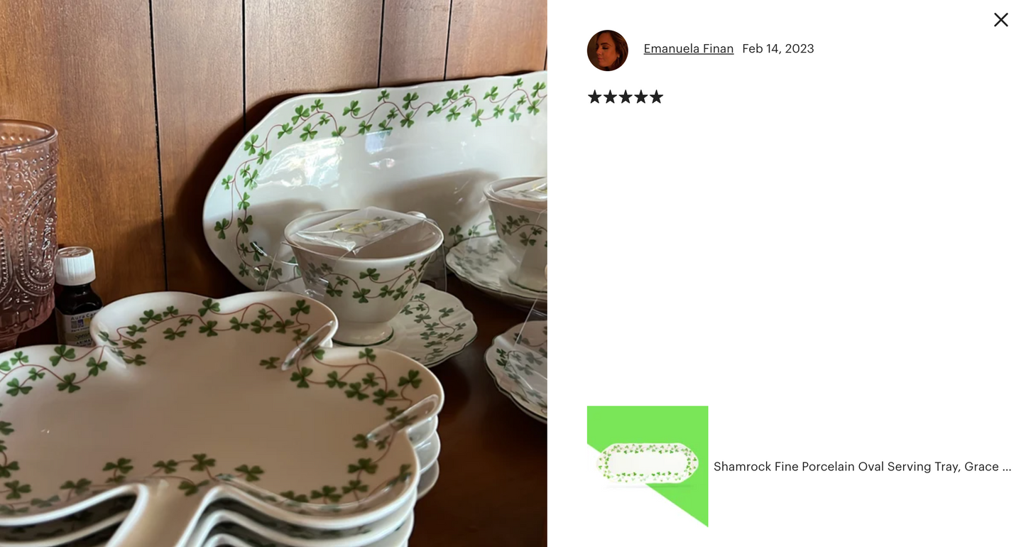 Shamrock Fine Porcelain Tea Cup and Saucer