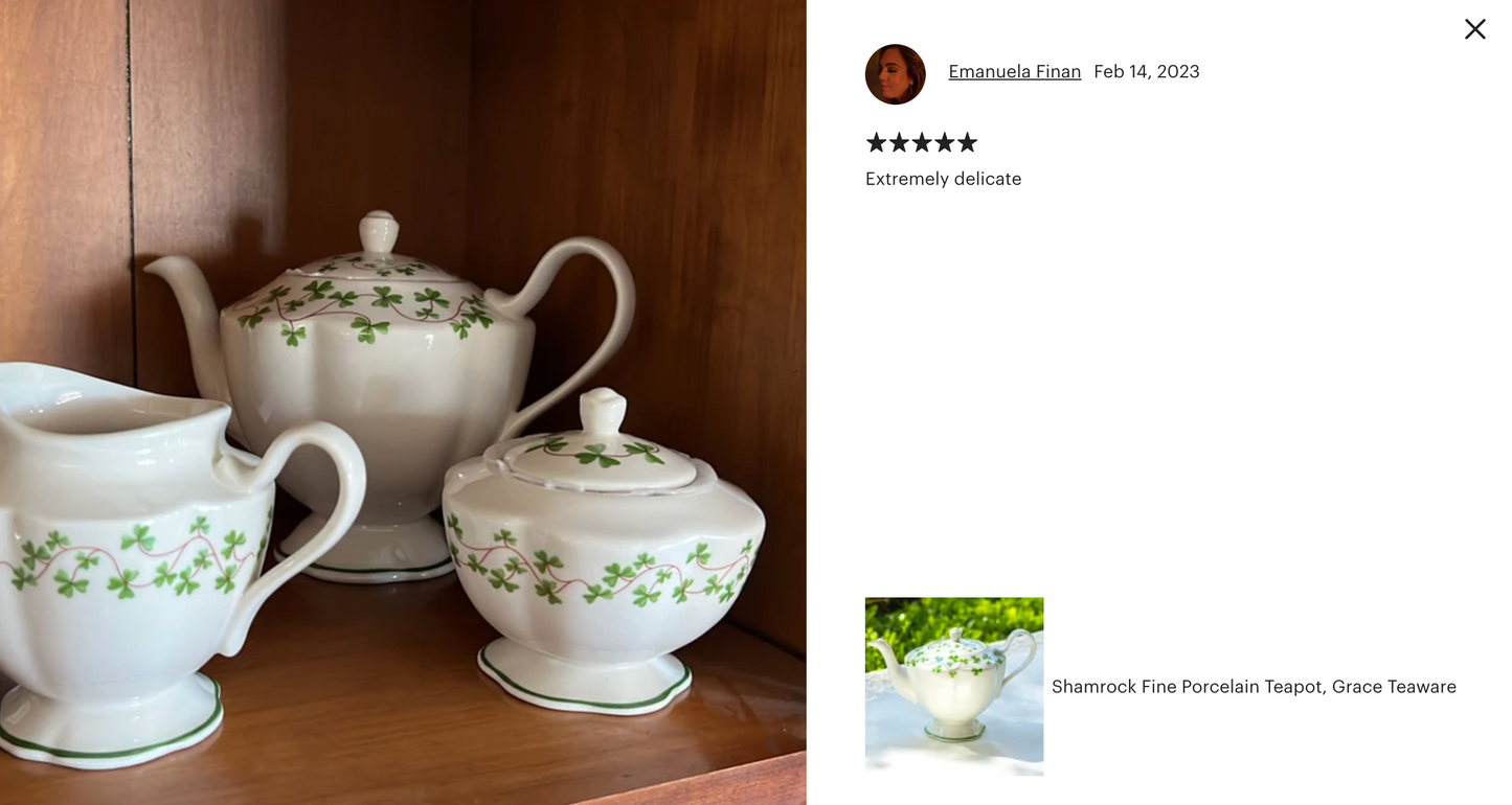 Shamrock Fine Porcelain Teapot