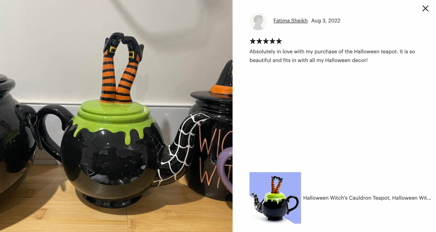 Halloween Witch's Cauldron Teapot