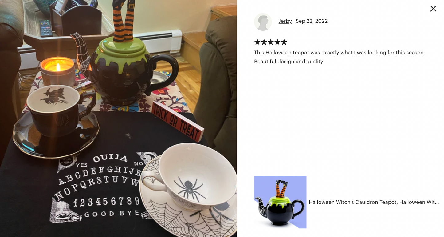 Halloween Witch's Cauldron Teapot