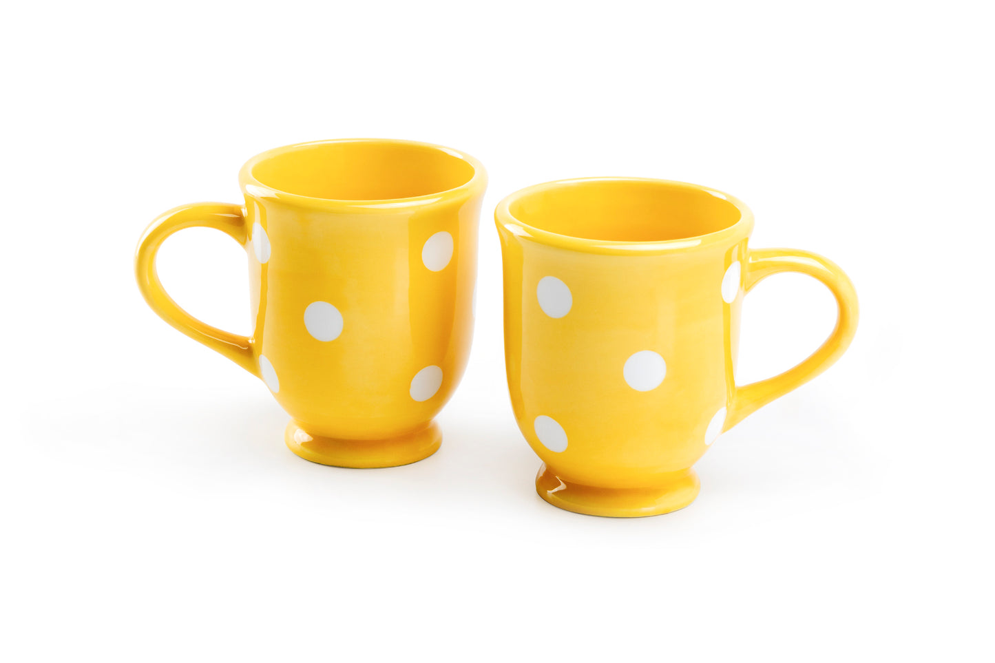 Terramoto Polka Dots Mug - White on Yellow